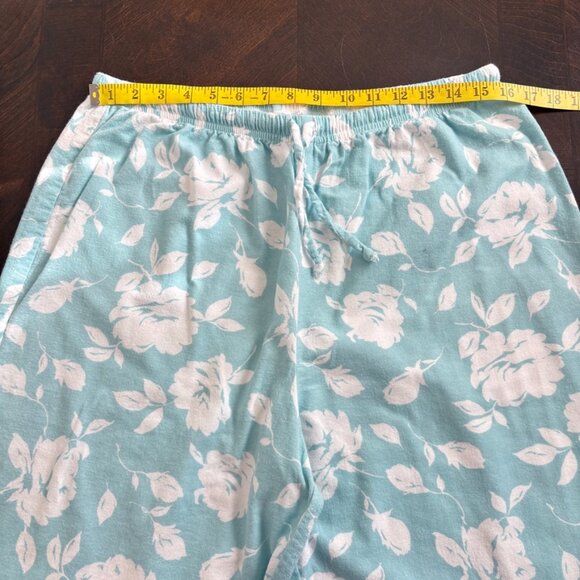 Soft Surroundings Cotton Flannel PJ Loungewear Set Sz XL Blue Floral Shabby Chic - Picture 8 of 11